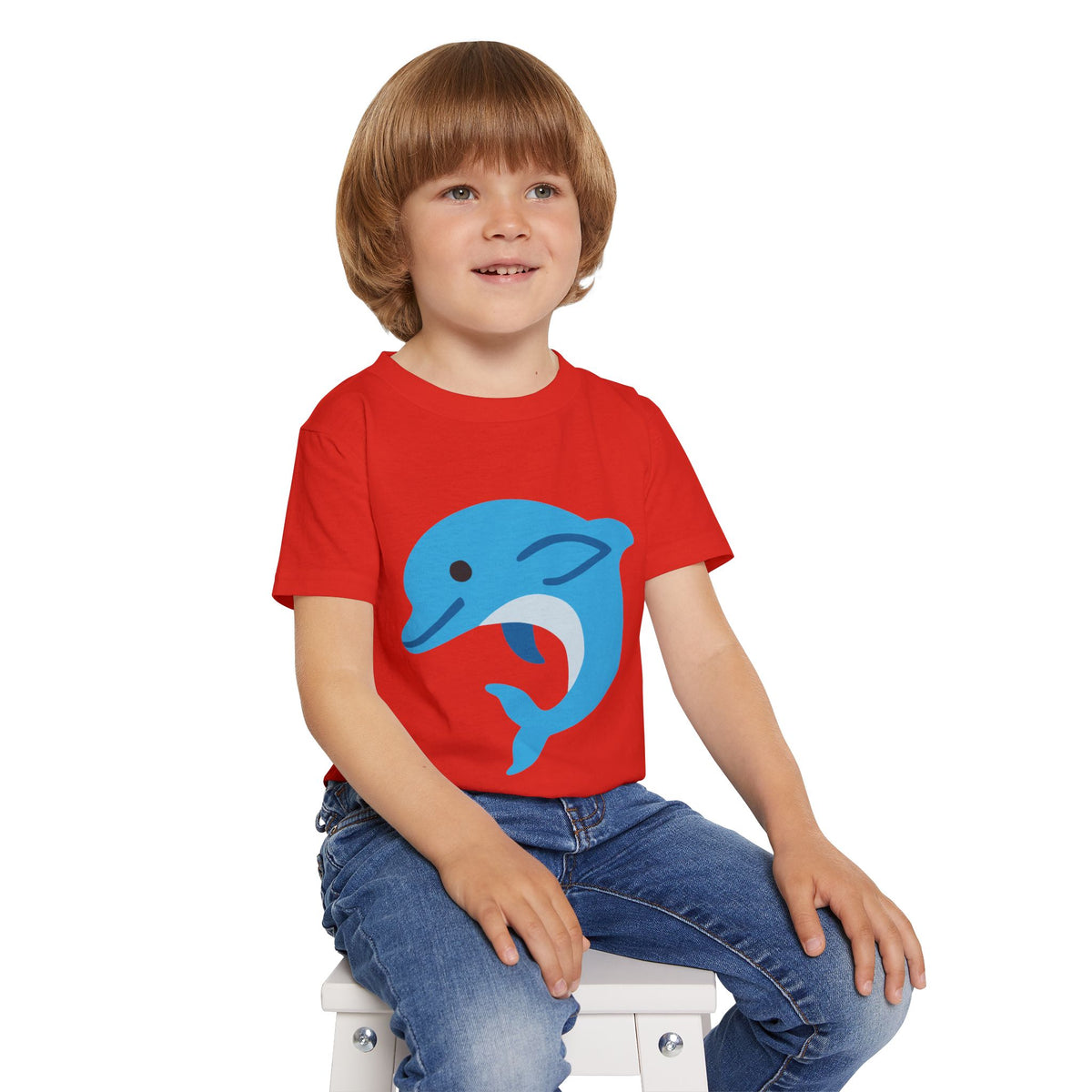 Cute Dolphin Toddler T-shirt, Eco-Friendly Kidswear