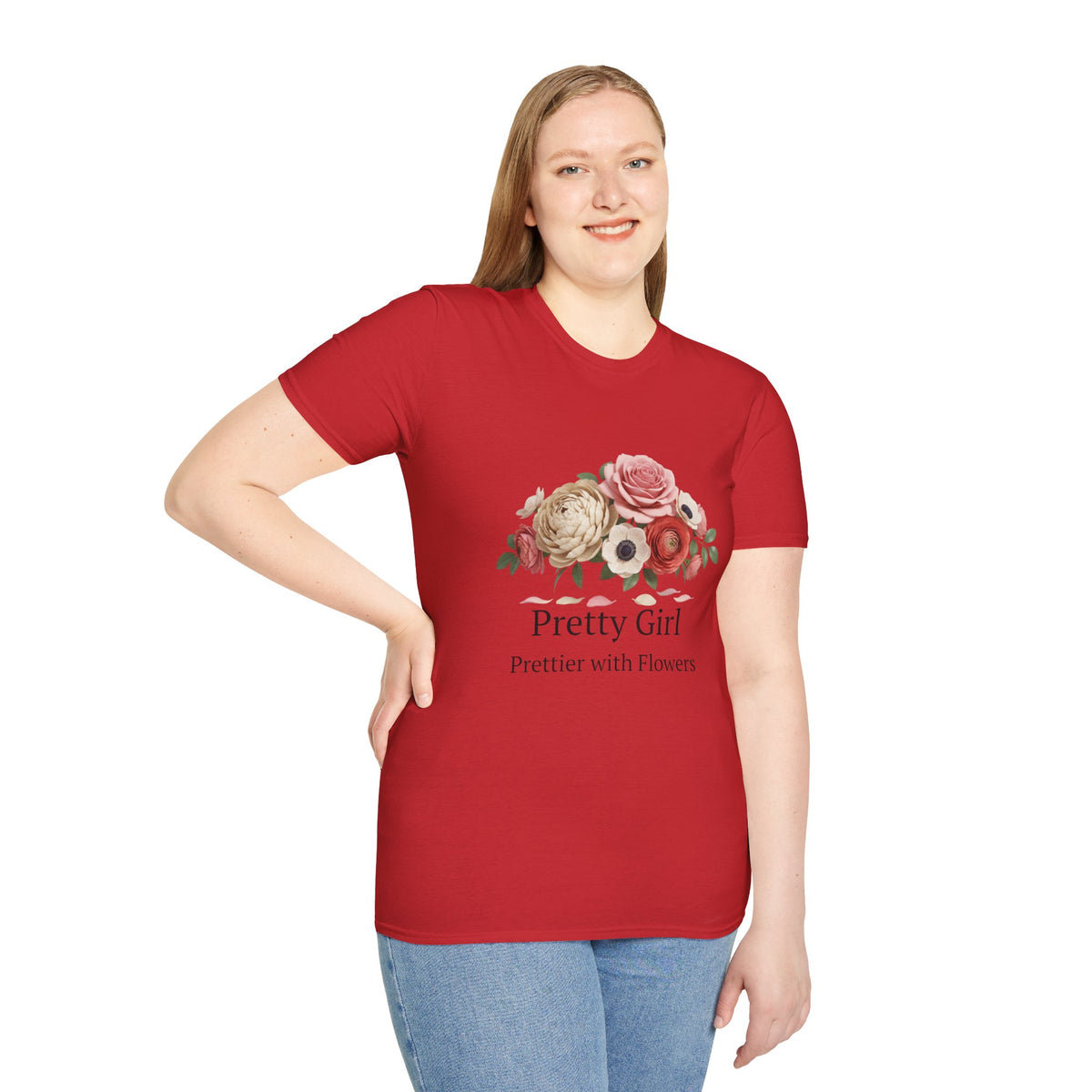 Floral "Pretty Girl" T-Shirt — Prettier with Flowers Casual Tee