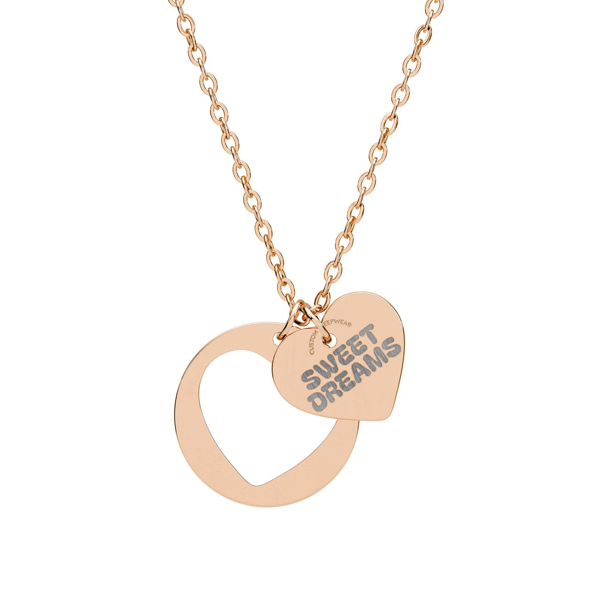 Engraved 'Sweet Dreams' Heart Cutout Necklace