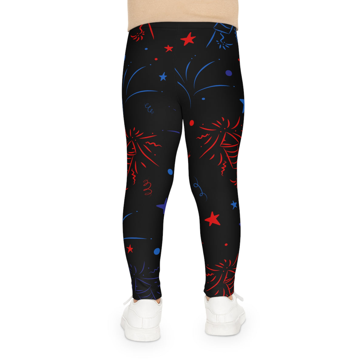 Fun Fireworks Kids Leggings, Colorful Kids Yoga Pants, Holiday Leggings for Children, Summer Celebration Outfit, Cute Children’s Activewear