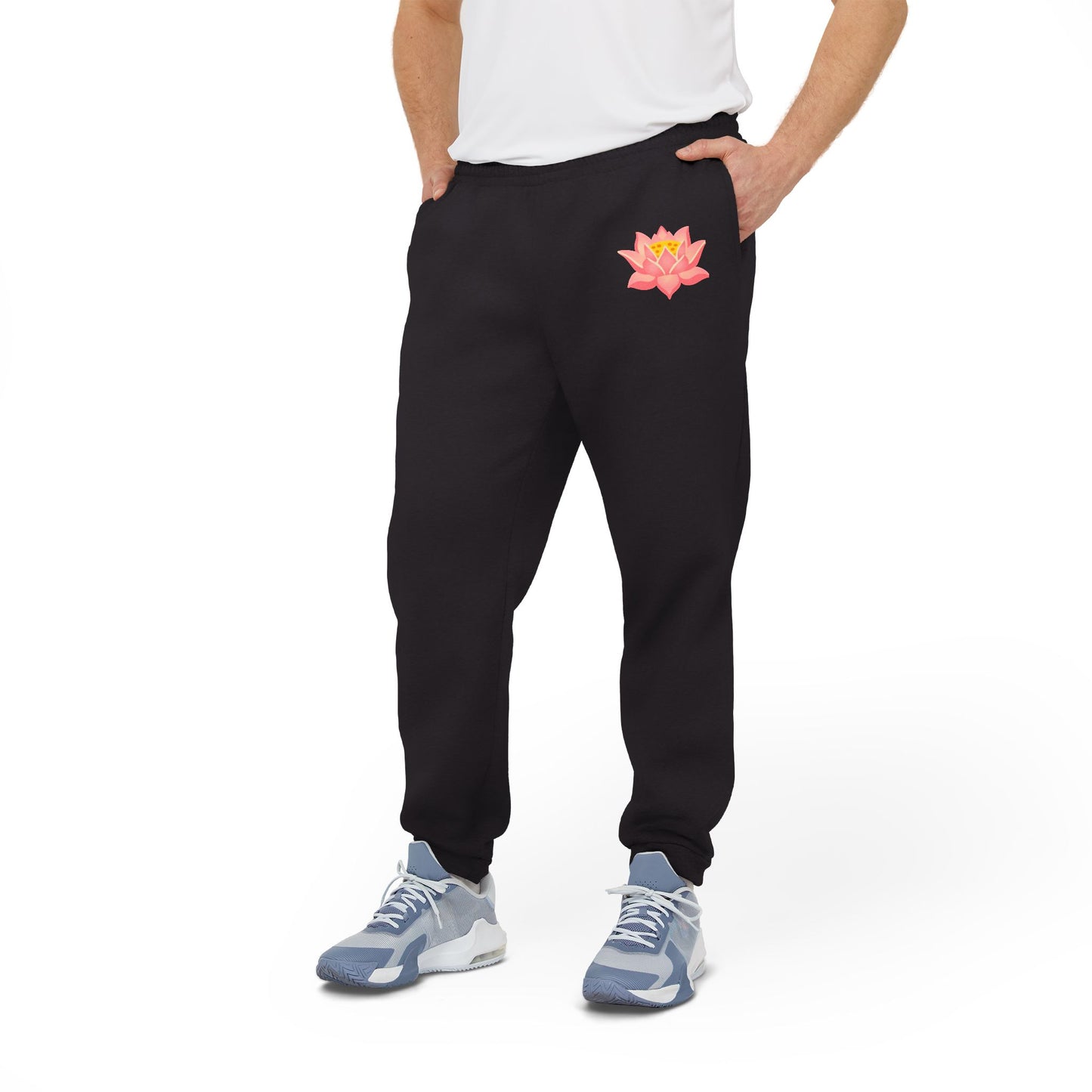 Cozy Unisex Fleece Joggers with Floral Design - Perfect for Relaxation, Sports, Gift, Everyday Wear, Yoga, Athleisure