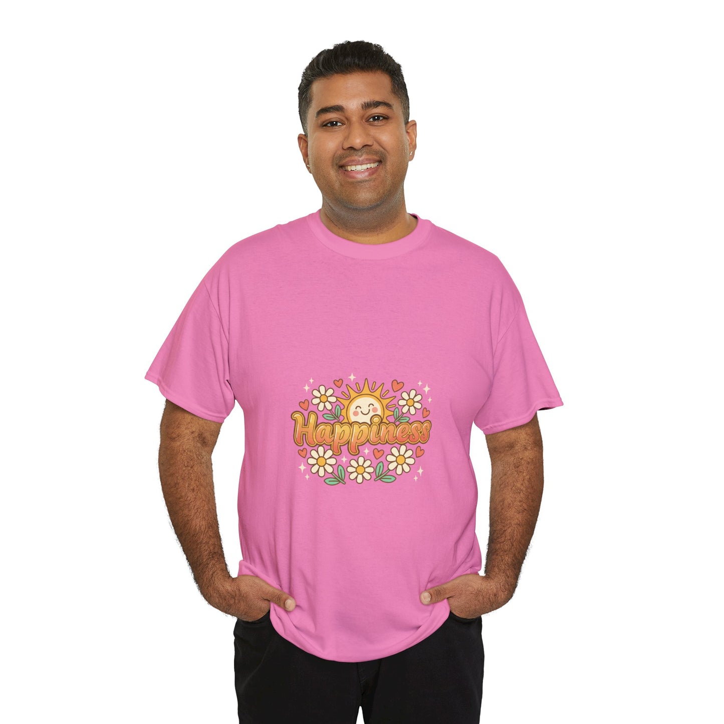 T-Shirt — "Happiness" Retro Sunflower Graphic Tee