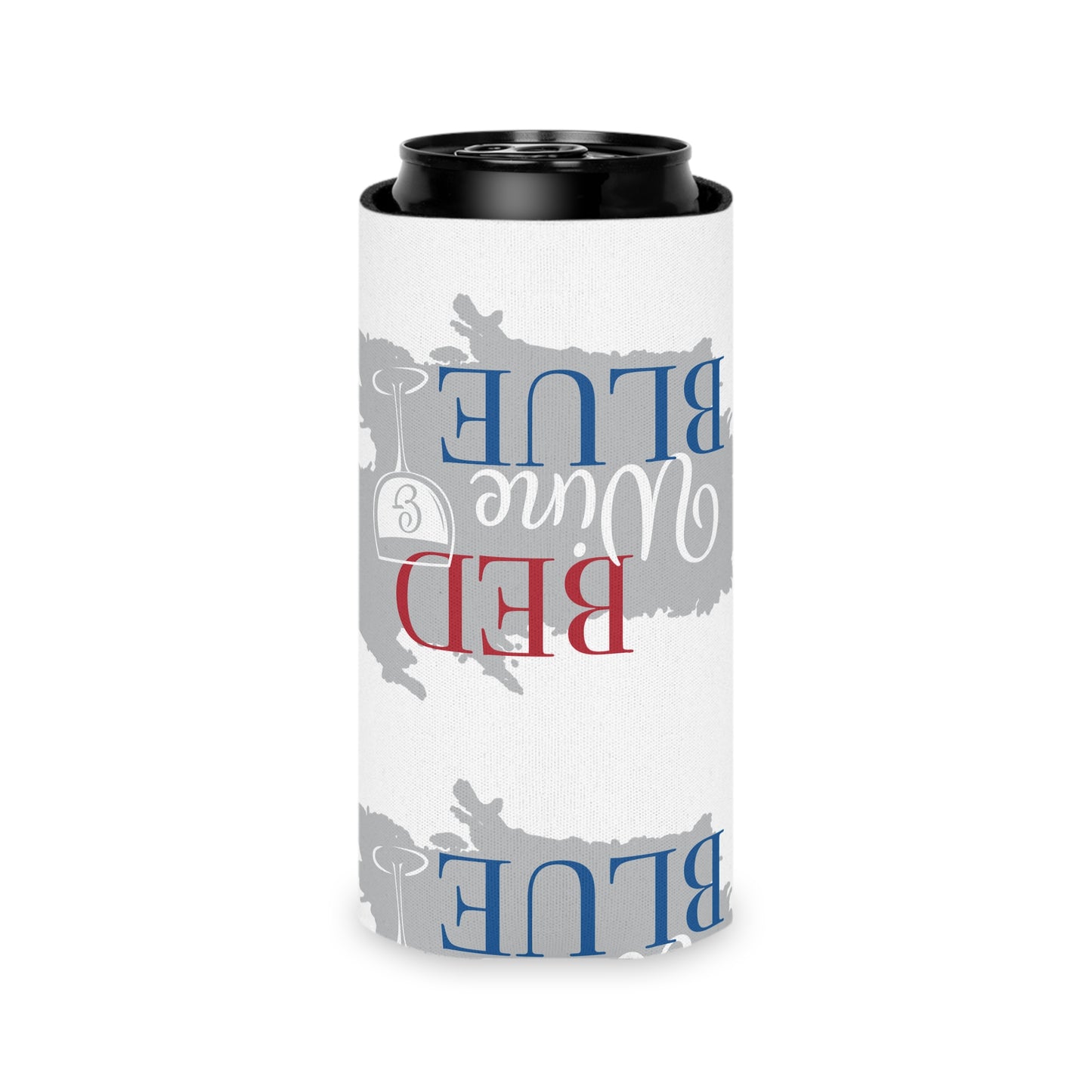 Can Cooler - "Red Wine Blue" State Pride Beer Koozie