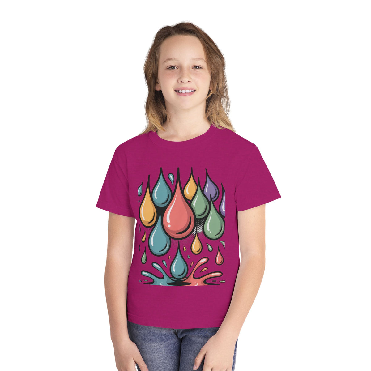 Colorful Rain Drop Youth Midweight Tee