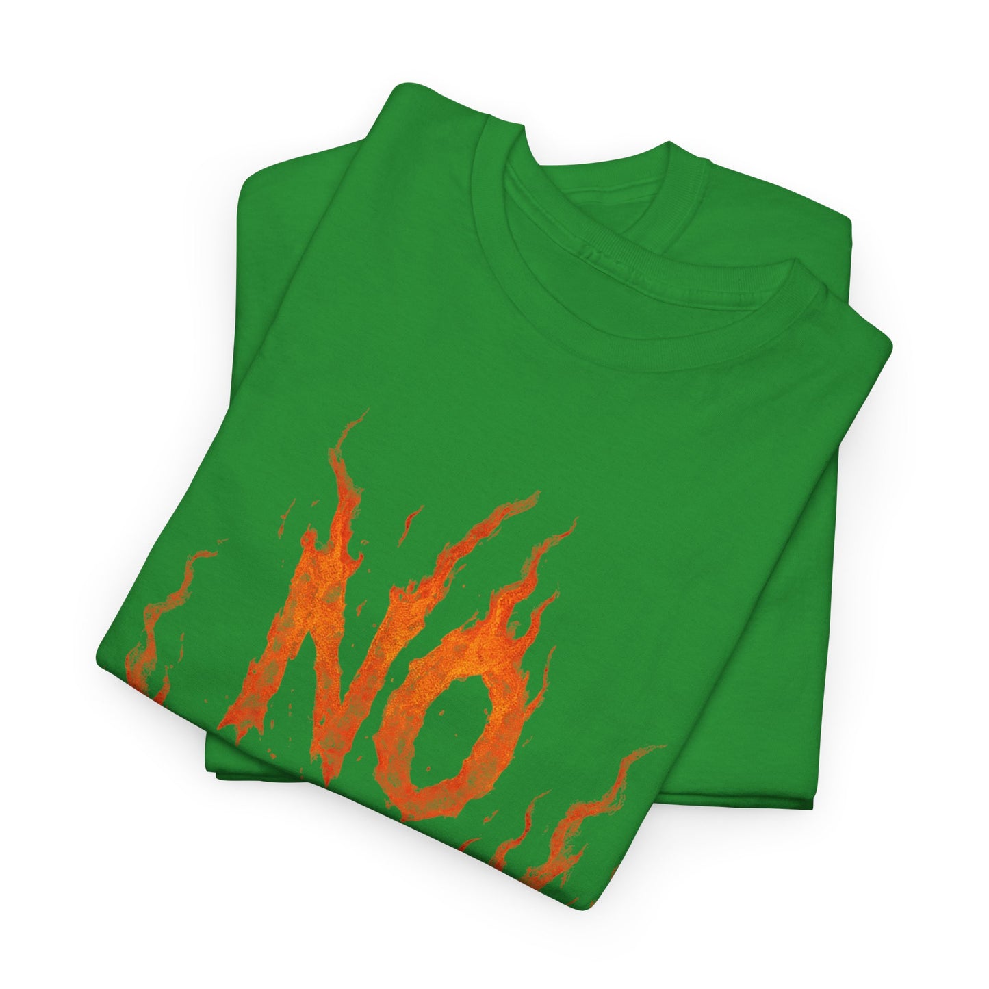 Graphic Tee — 'No Regrets' / 'Proof of Survival' Flame Text Shirt