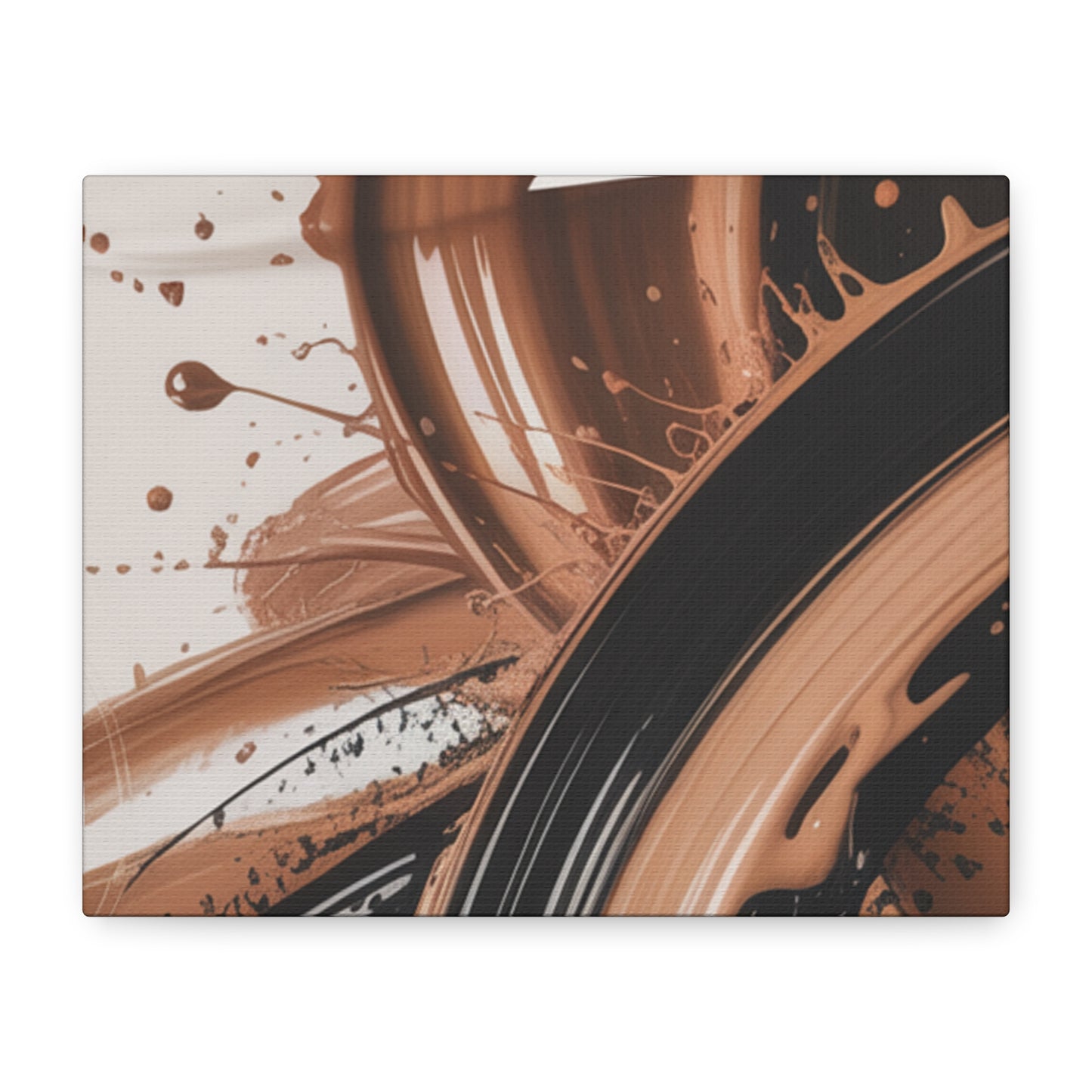 Abstract Brown Swirl Matte Canvas Wall Art (Stretched 1.25")