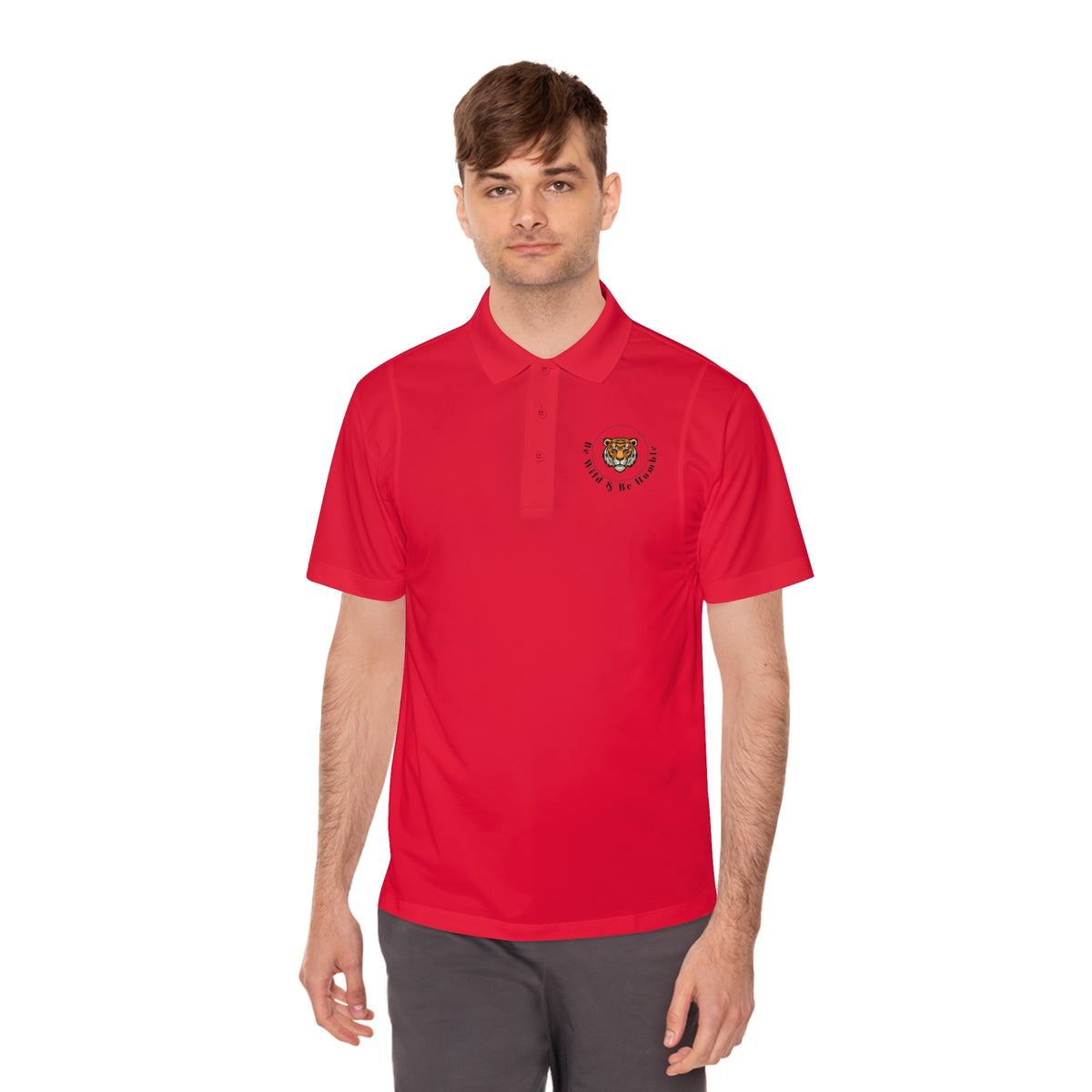 Men's Tiger Crest Polo Shirt — Athletic Golf & Casual Sport Polo