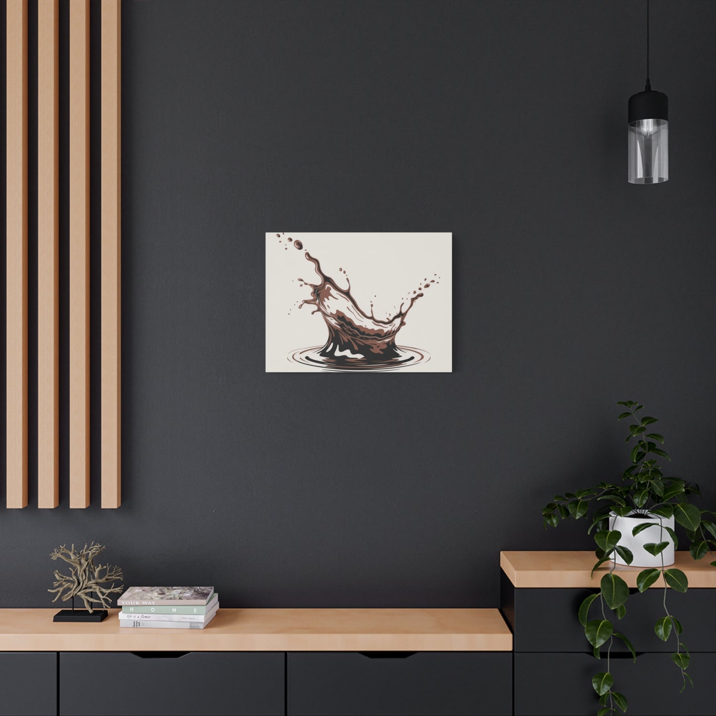 Chocolate Splash Matte Canvas Wall Art – Modern Kitchen Decor