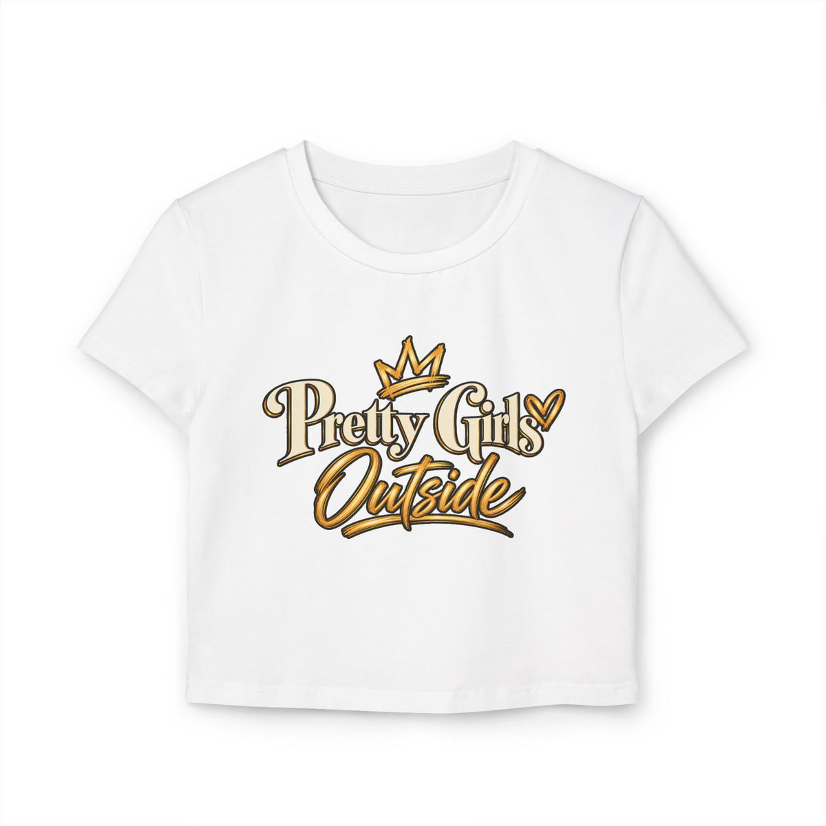 Pretty Girls Outside Crop Tee — Women's Graphic Baby T-Shirt