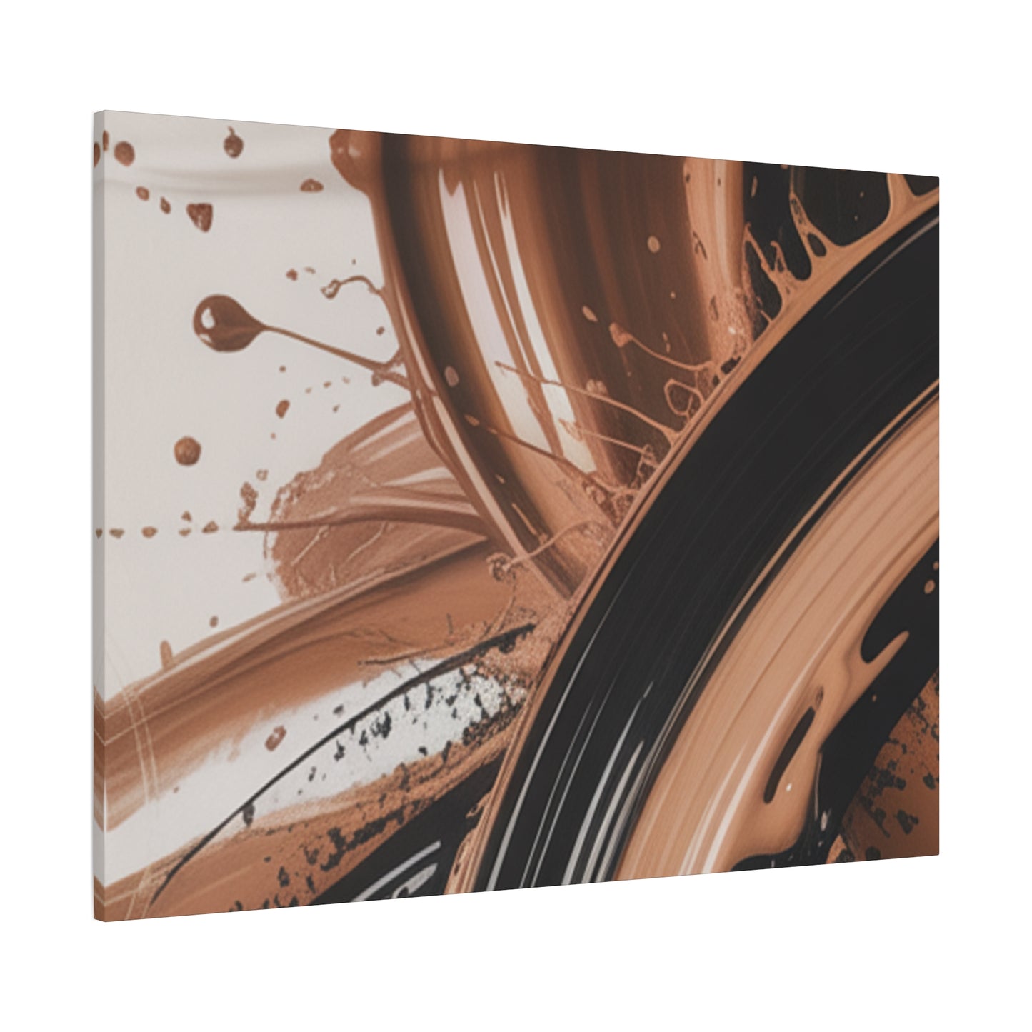 Abstract Brown Swirl Matte Canvas Wall Art (Stretched 1.25")