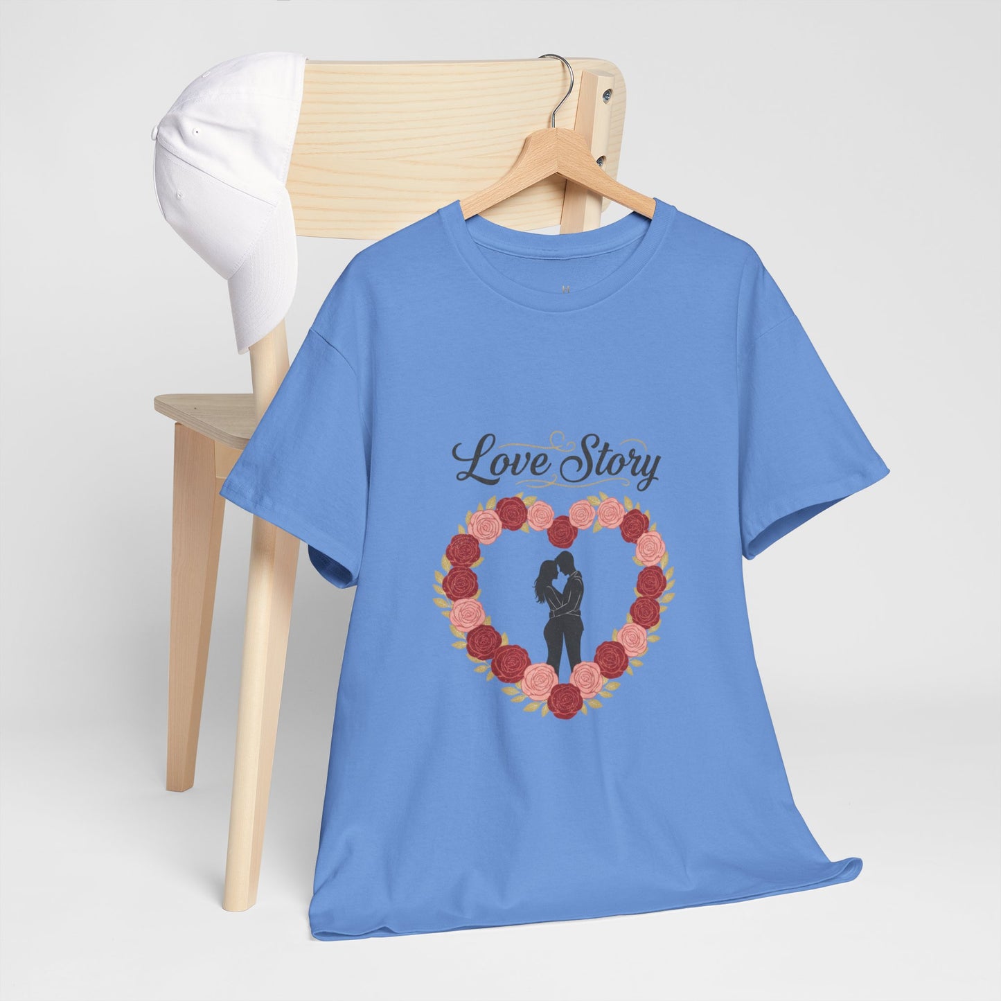 Love Story T-Shirt — 'Love Story' Floral Heart Romance Tee