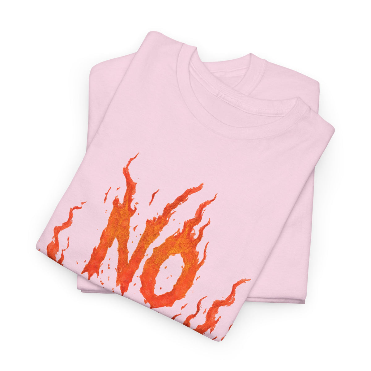 Graphic Tee — 'No Regrets' / 'Proof of Survival' Flame Text Shirt