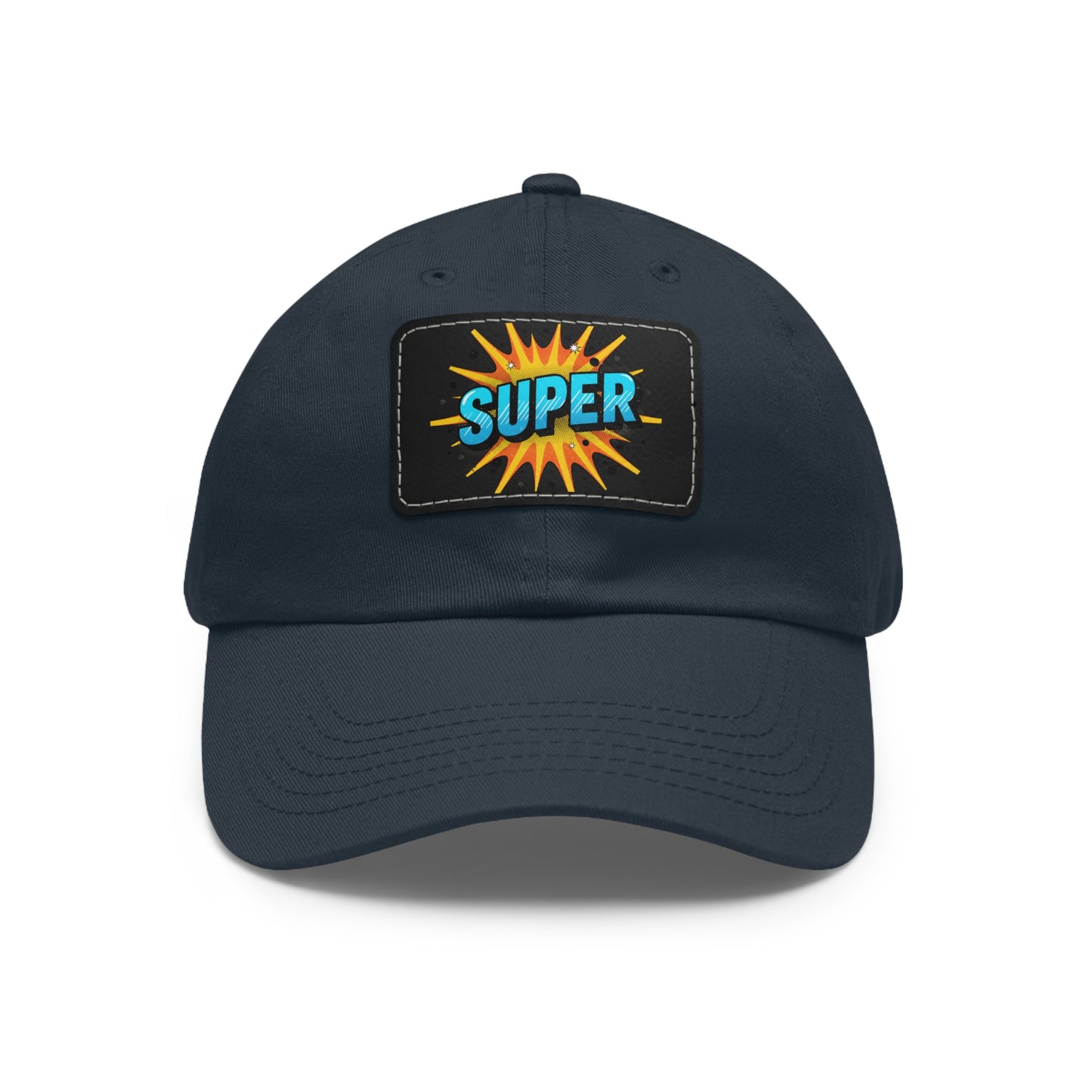 Super Dad Leather Patch Dad Hat — Embroidered 'SUPER' Cap