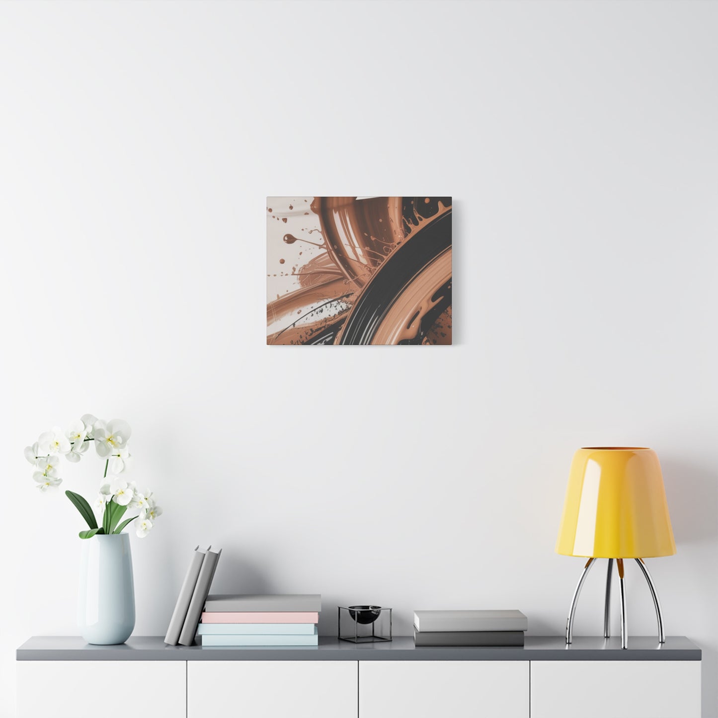 Abstract Brown Swirl Matte Canvas Wall Art (Stretched 1.25")