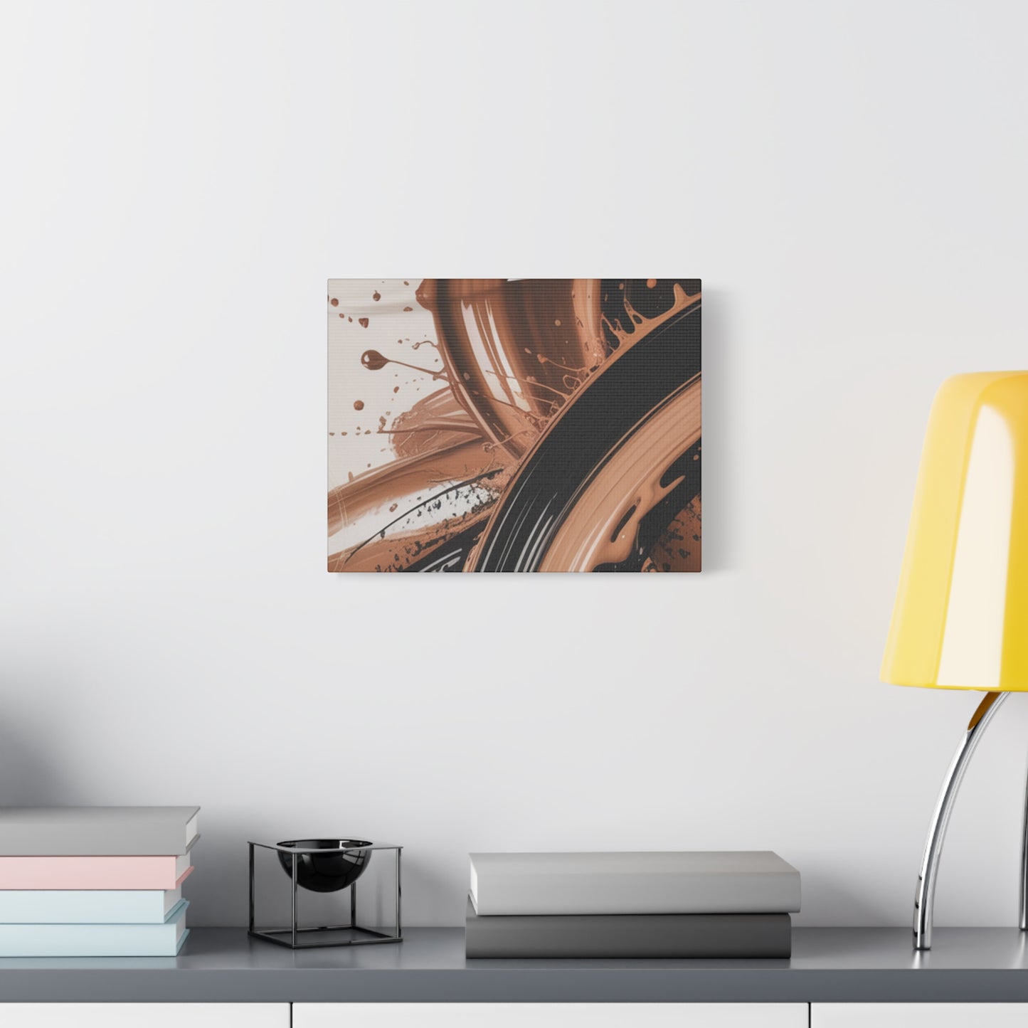 Abstract Brown Swirl Matte Canvas Wall Art (Stretched 1.25")