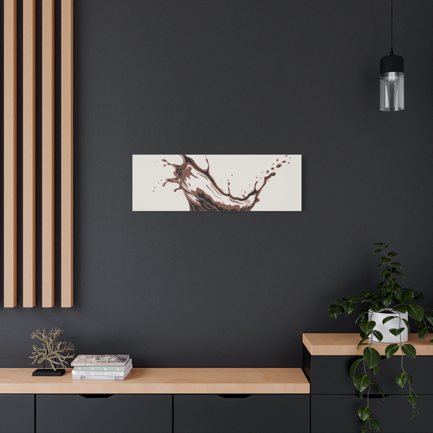 Chocolate Splash Matte Canvas Wall Art – Modern Kitchen Decor