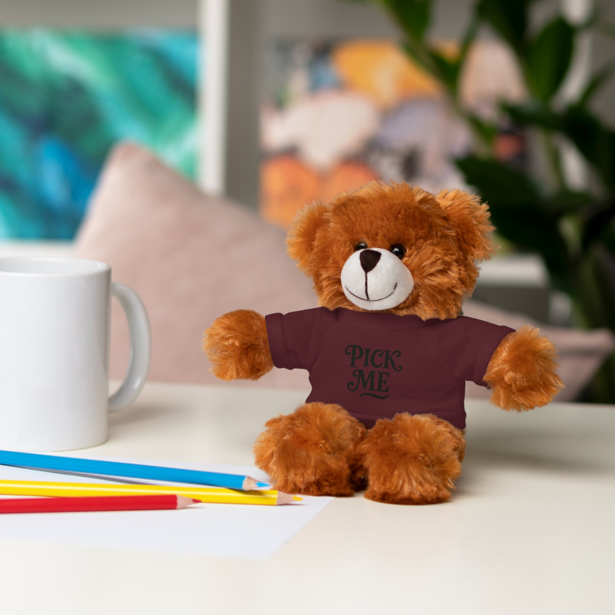 Pick Me Plush Bear with Tee — Cute Stuffed Animal Gift
