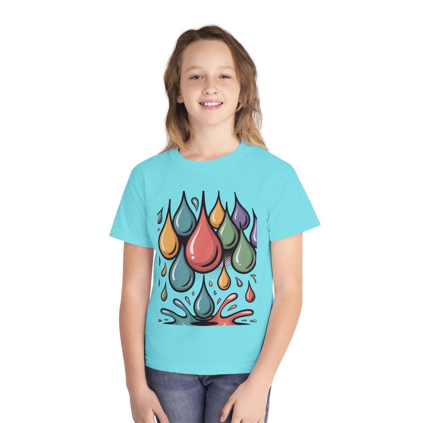 Colorful Rain Drop Youth Midweight Tee