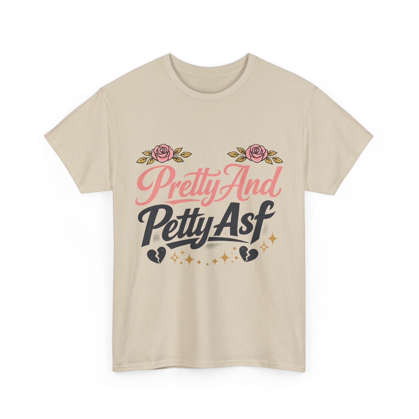 Pretty And Petty Asf Tee — Floral Retro Slogan T‑Shirt