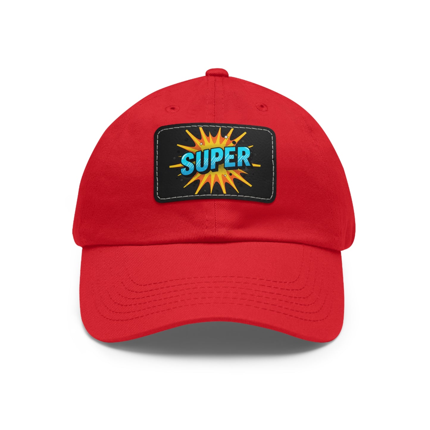 Super Dad Leather Patch Dad Hat — Embroidered 'SUPER' Cap