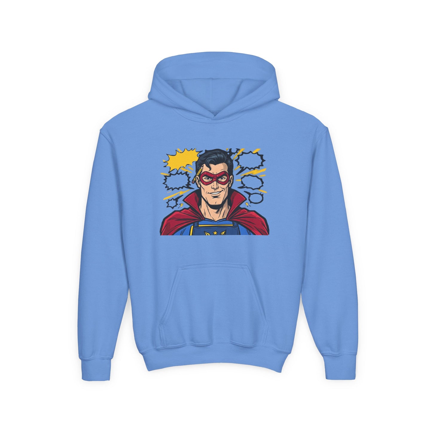 Comic Book Man Youth Hoodie — Graphic Superhero Pullover