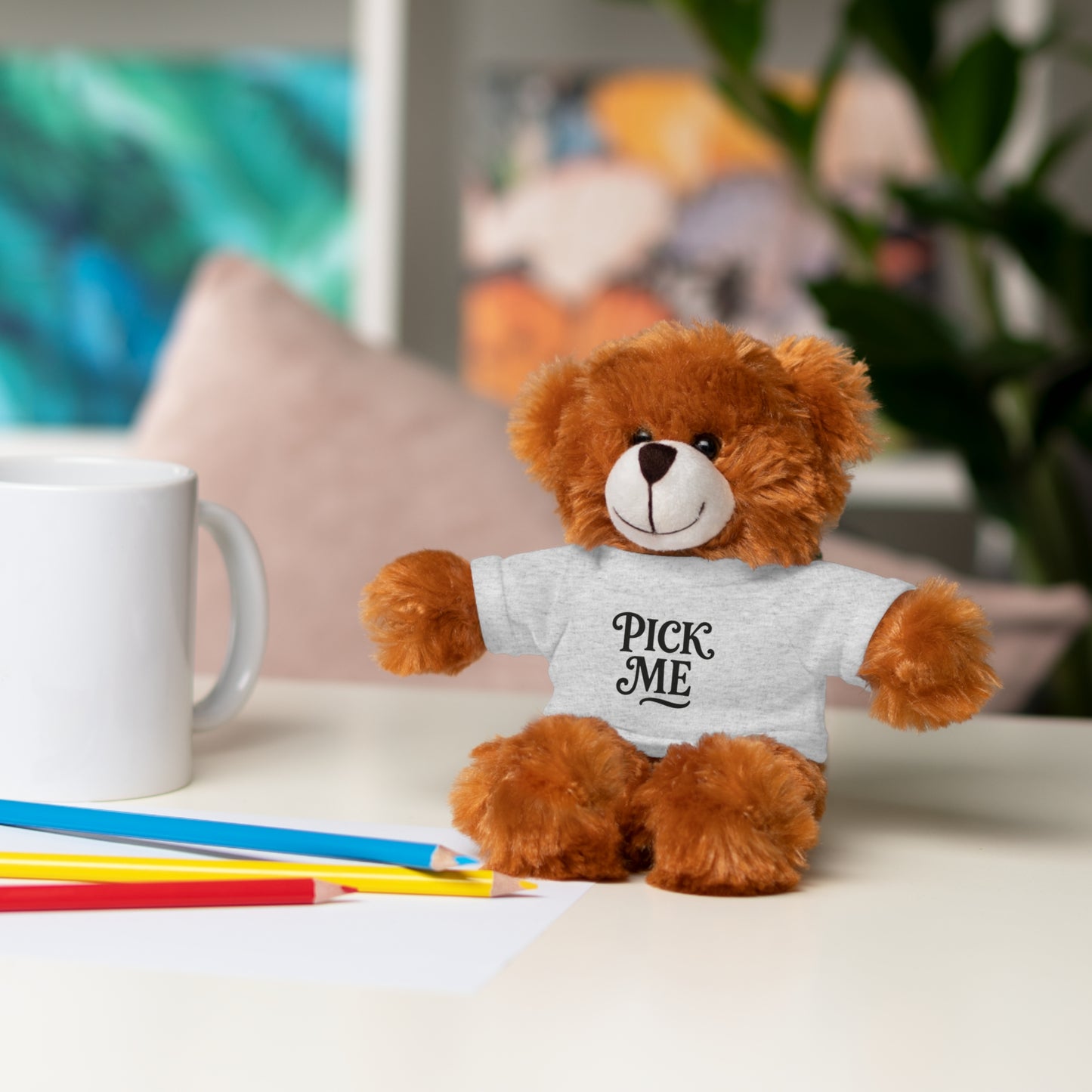 Pick Me Plush Bear with Tee — Cute Stuffed Animal Gift