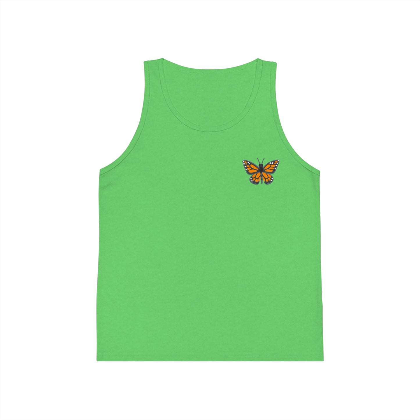 Butterfly Print Kid's Jersey Tank Top, Summer Fun Shirt, Birthday Gift, Butterfly Lover Gift, Outdoor Playwear