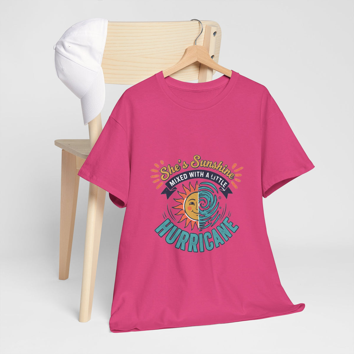 Sun & Sea Hurricane Graphic Tee – Retro Split Sun Wave Design