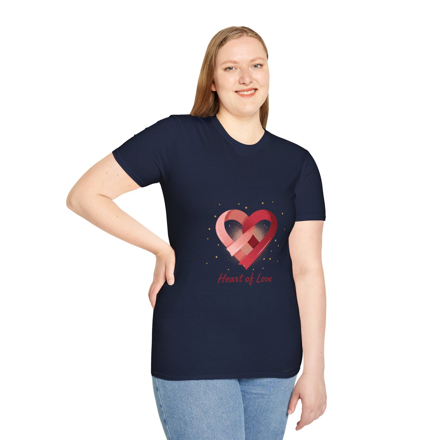 Heart of Love T-Shirt — Pink Ribbon Heart Valentine's Tee