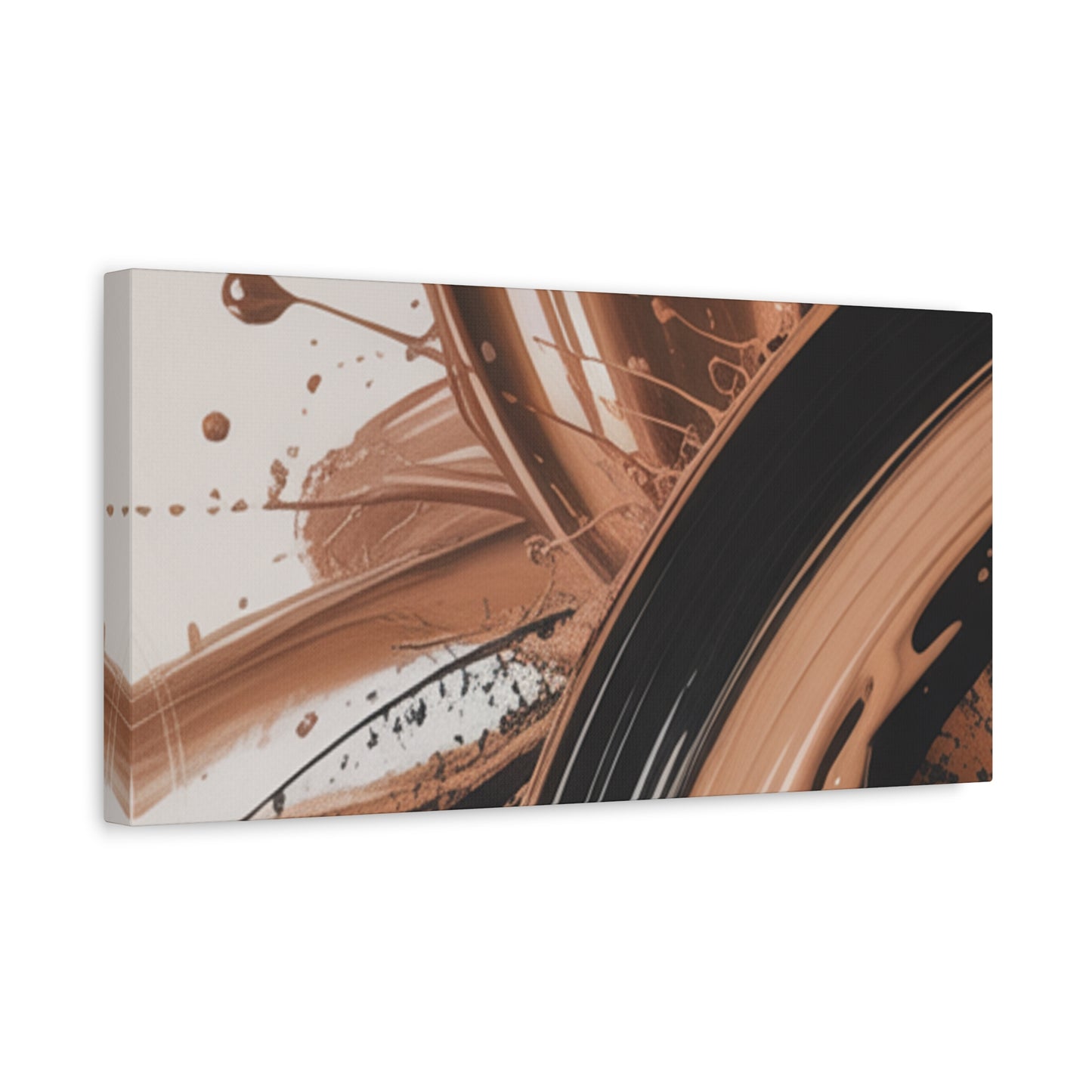 Abstract Brown Swirl Matte Canvas Wall Art (Stretched 1.25")