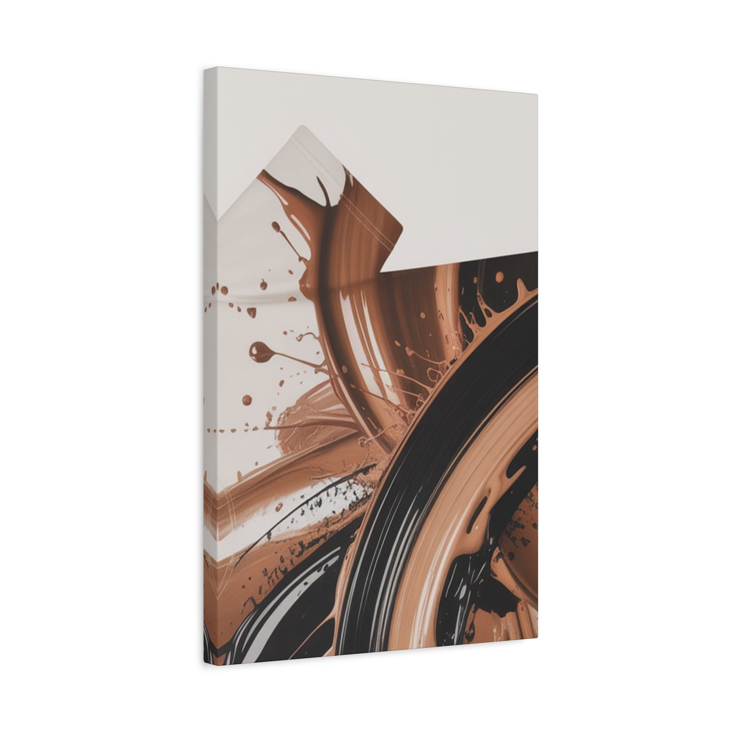 Abstract Brown Swirl Matte Canvas Wall Art (Stretched 1.25")