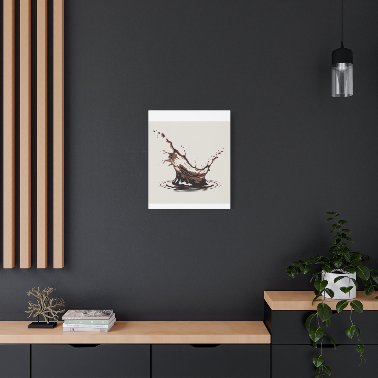 Chocolate Splash Matte Canvas Wall Art – Modern Kitchen Decor