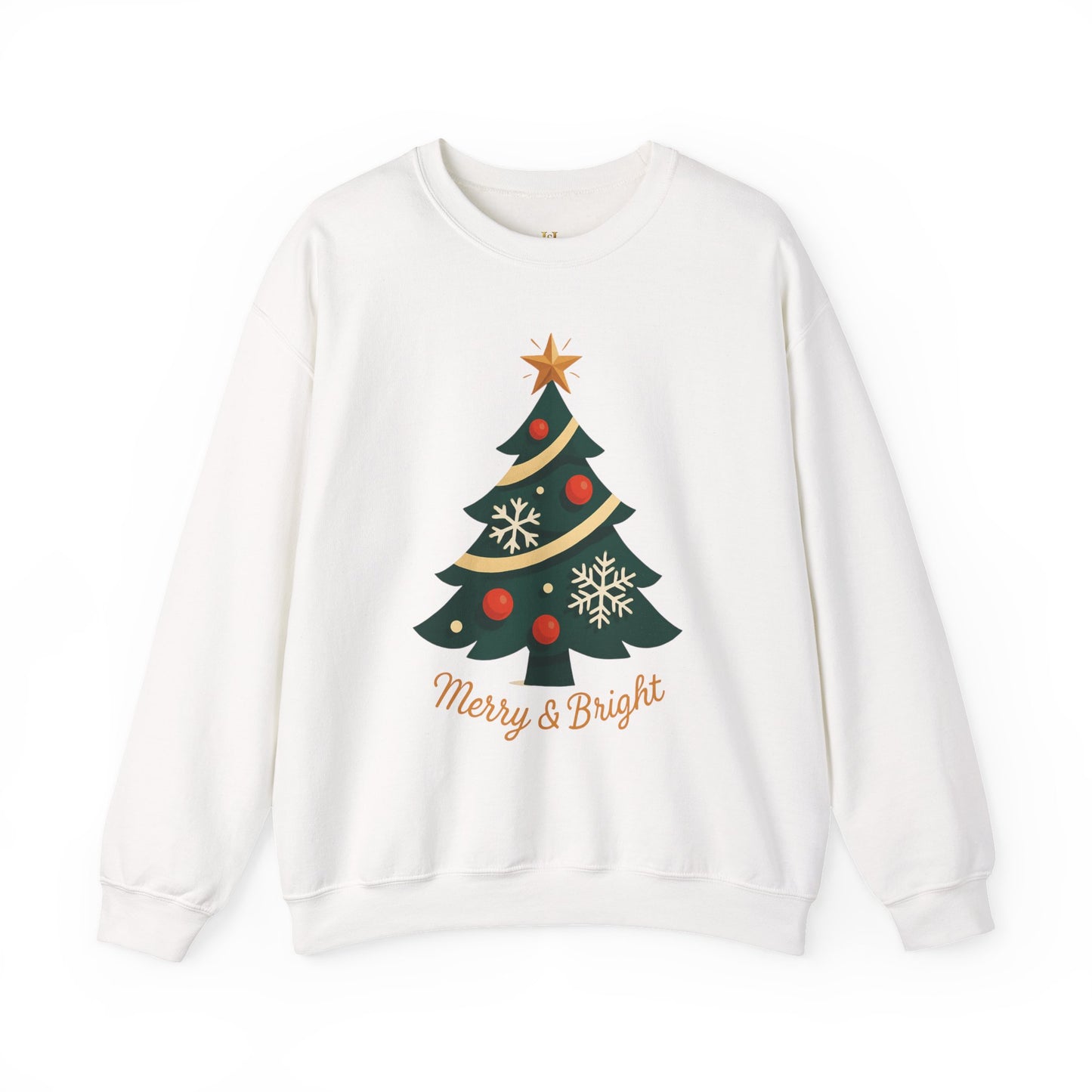 Christmas Tree Crewneck Sweatshirt – "Merry & Bright" Holiday Sweatshirt