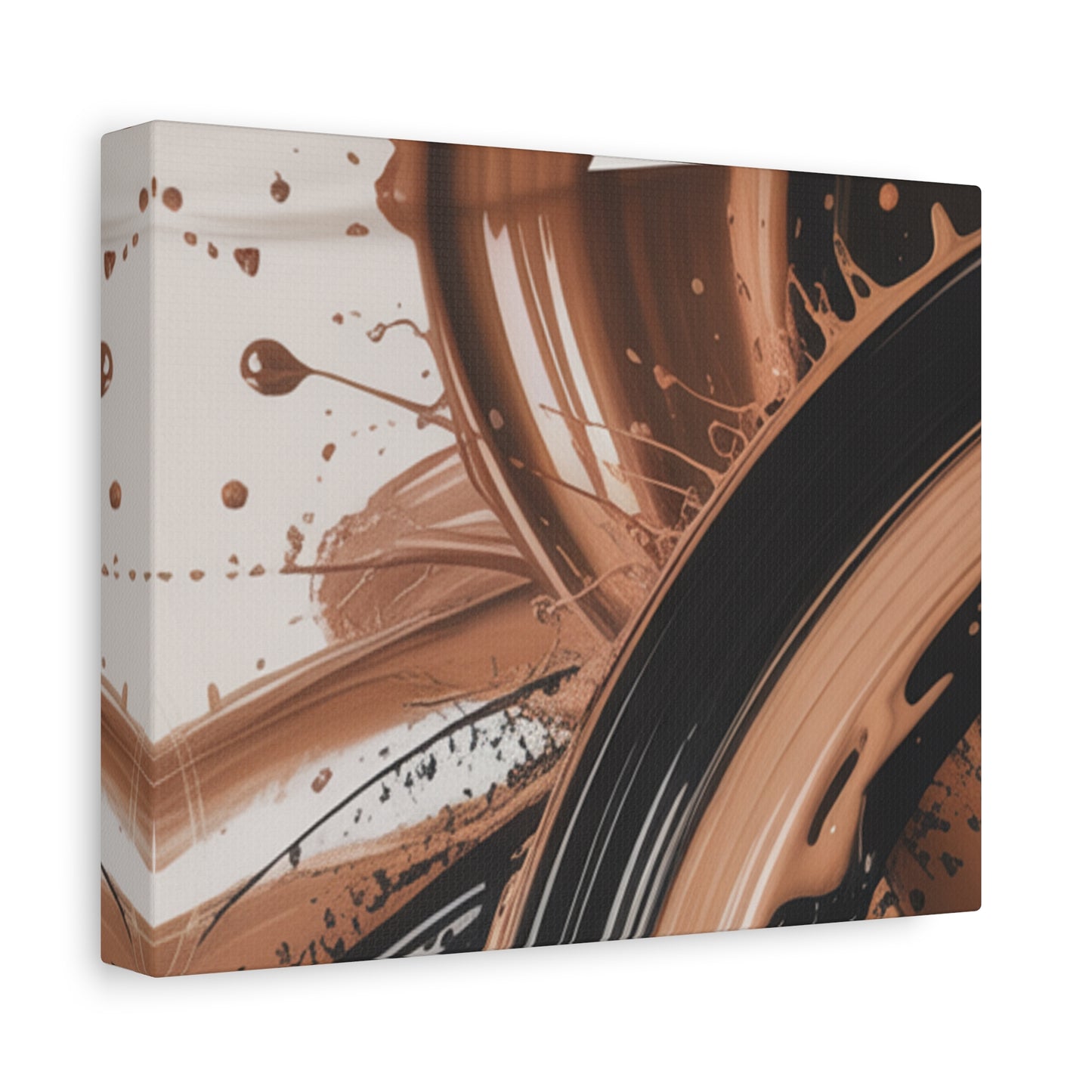 Abstract Brown Swirl Matte Canvas Wall Art (Stretched 1.25")