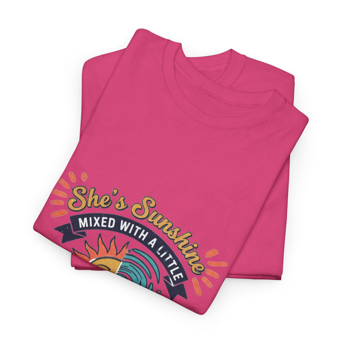 Sun & Sea Hurricane Graphic Tee – Retro Split Sun Wave Design