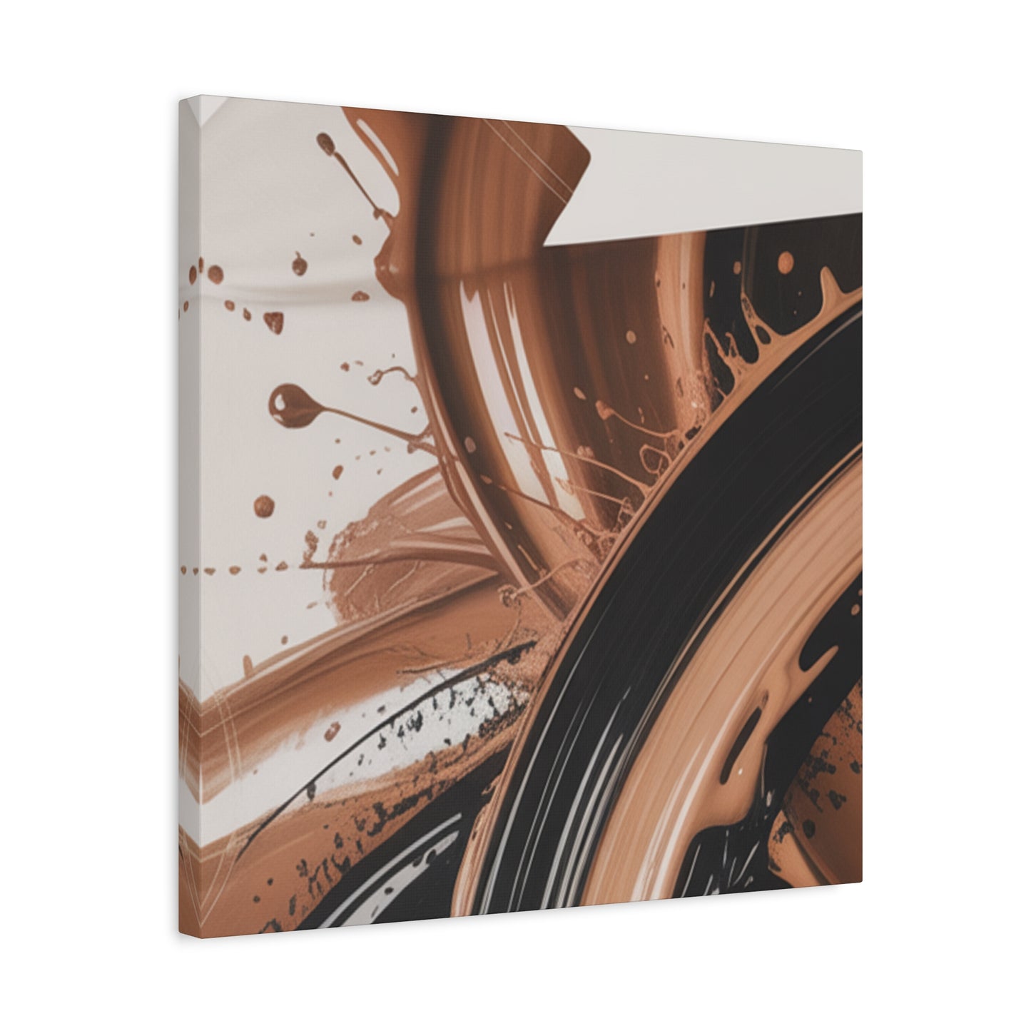 Abstract Brown Swirl Matte Canvas Wall Art (Stretched 1.25")