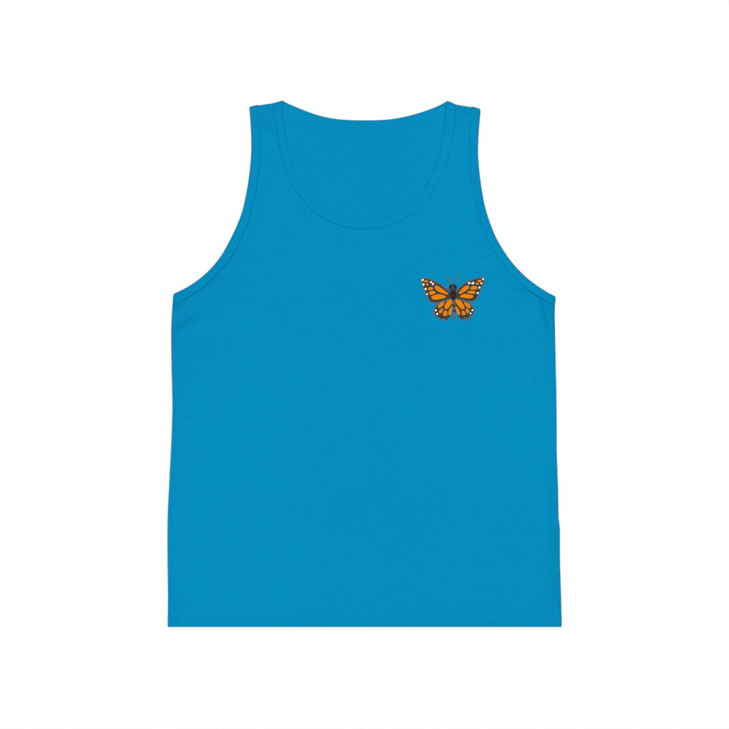 Butterfly Print Kid's Jersey Tank Top, Summer Fun Shirt, Birthday Gift, Butterfly Lover Gift, Outdoor Playwear