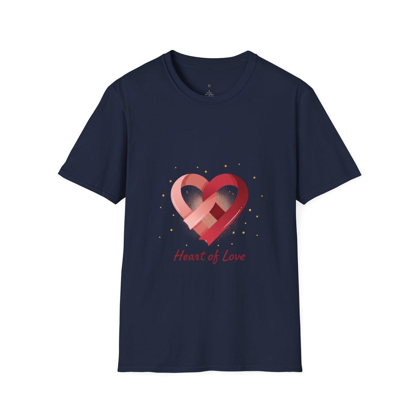 Heart of Love T-Shirt — Pink Ribbon Heart Valentine's Tee
