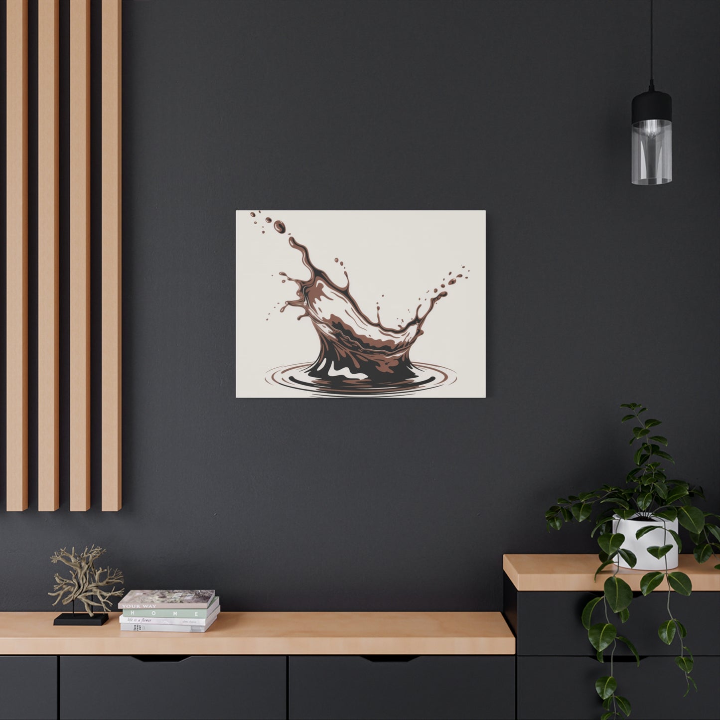 Chocolate Splash Matte Canvas Wall Art – Modern Kitchen Decor