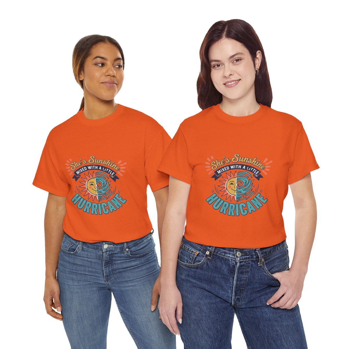 Sun & Sea Hurricane Graphic Tee – Retro Split Sun Wave Design