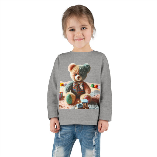 Toddler Long Sleeve Tee with Adorable Bear Design, Cute Kids Shirt, Gift for Toddlers, Birthday Outfit, Baby Shower Gift
