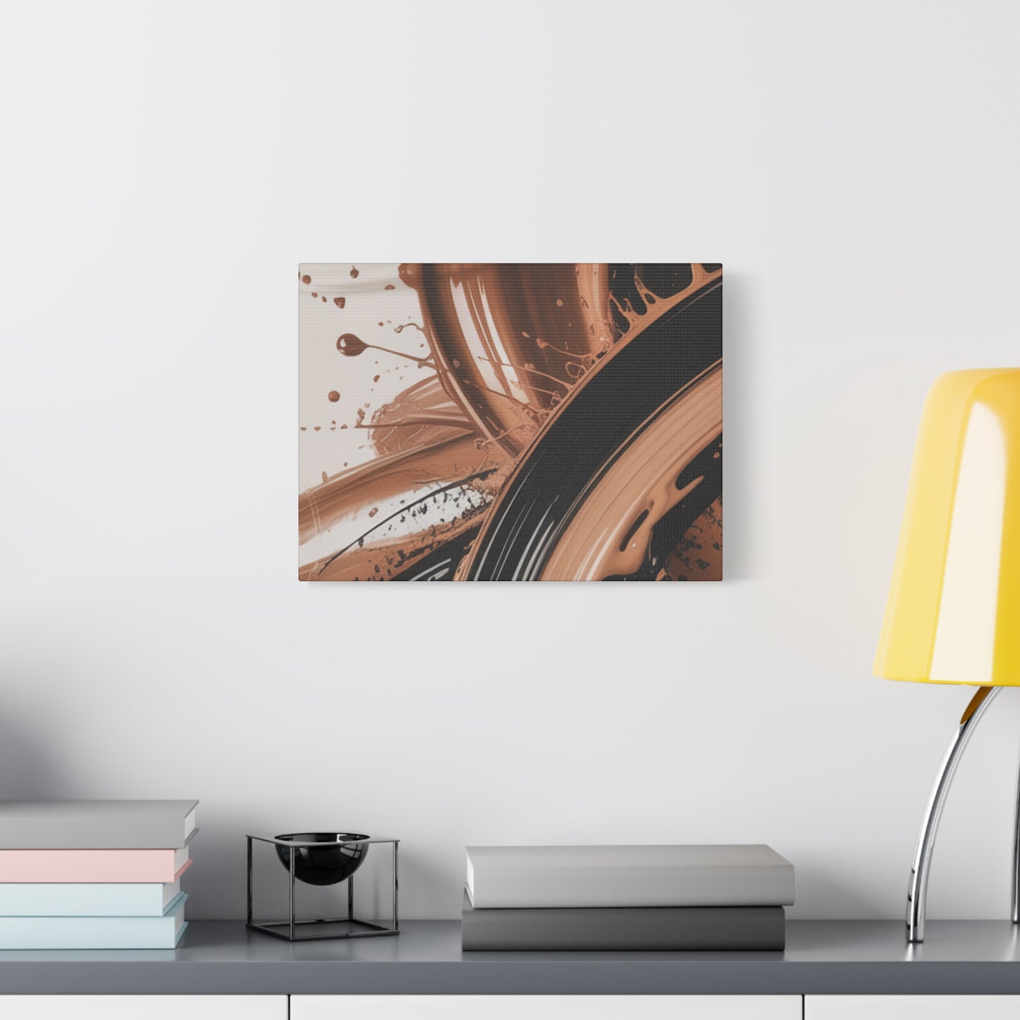 Abstract Brown Swirl Matte Canvas Wall Art (Stretched 1.25")