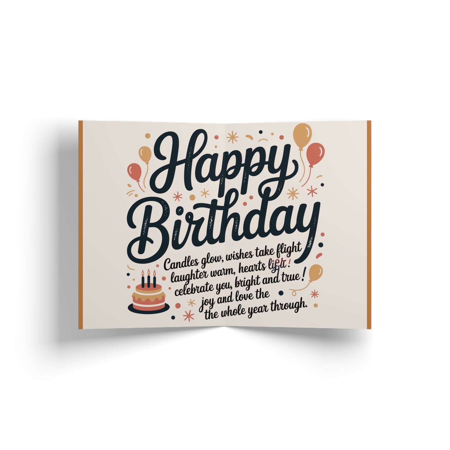 Happy Birthday Greeting Card — Retro Balloon & Confetti Birthday Card