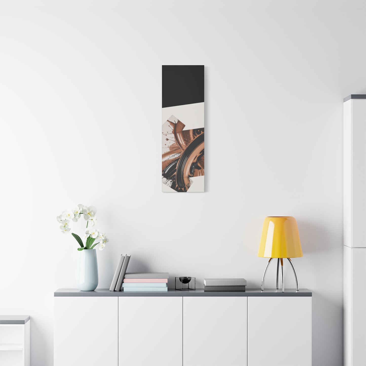 Abstract Brown Swirl Matte Canvas Wall Art (Stretched 1.25")