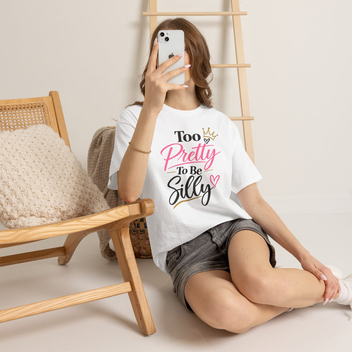 Charming Graphic Tee - "Too Pretty To Be Silly"