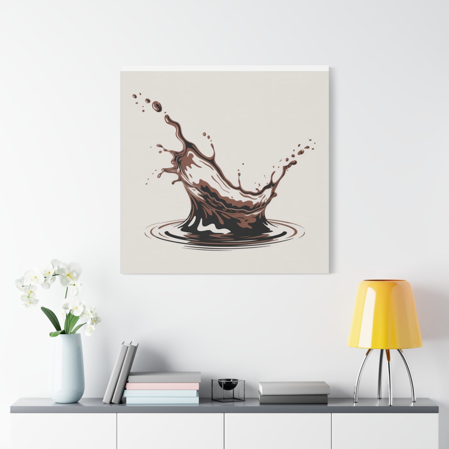 Chocolate Splash Matte Canvas Wall Art – Modern Kitchen Decor
