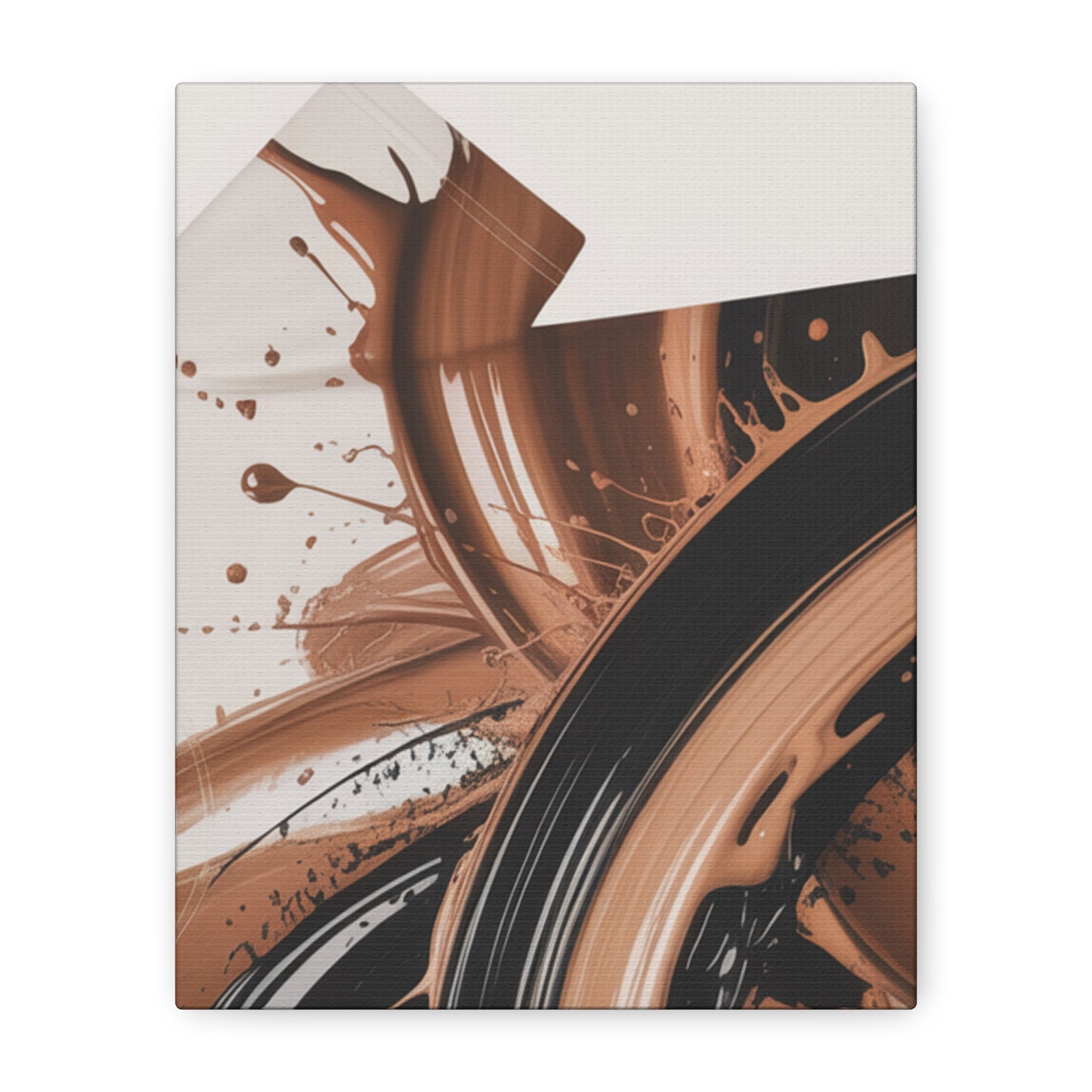 Abstract Brown Swirl Matte Canvas Wall Art (Stretched 1.25")
