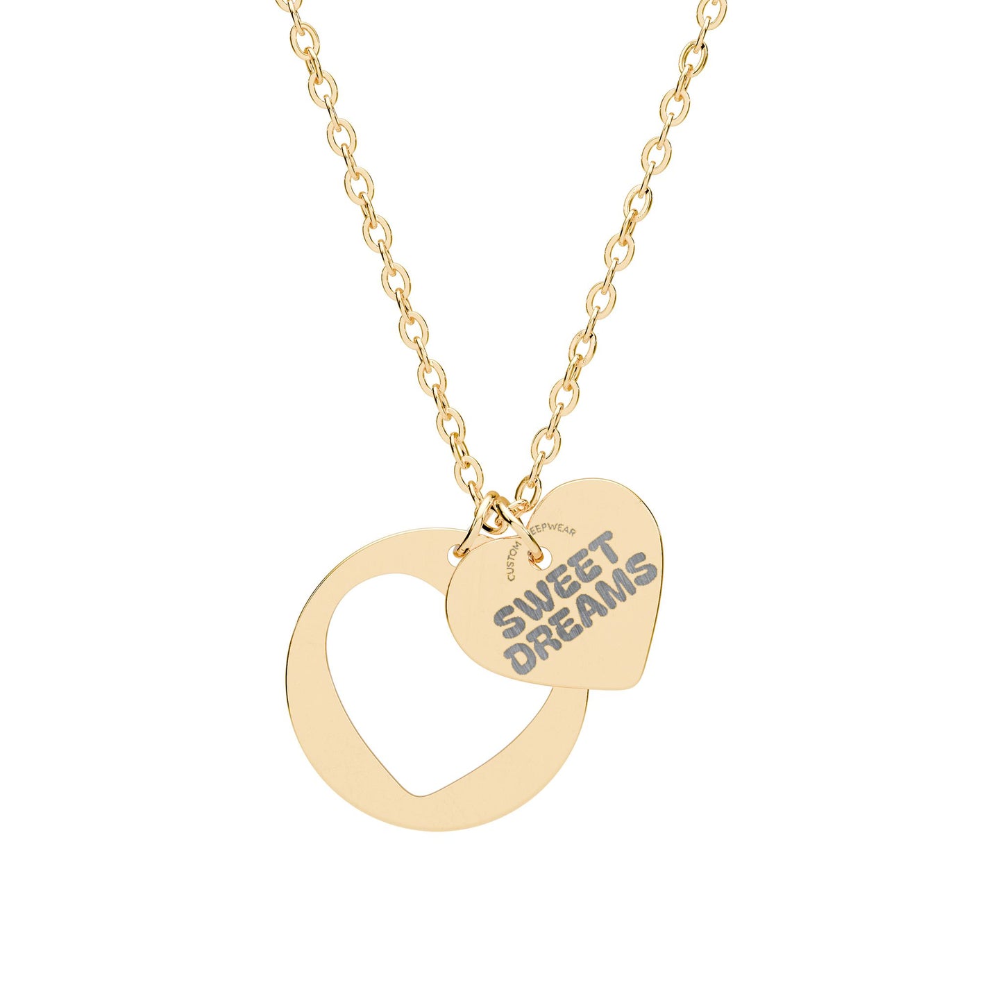 Engraved 'Sweet Dreams' Heart Cutout Necklace