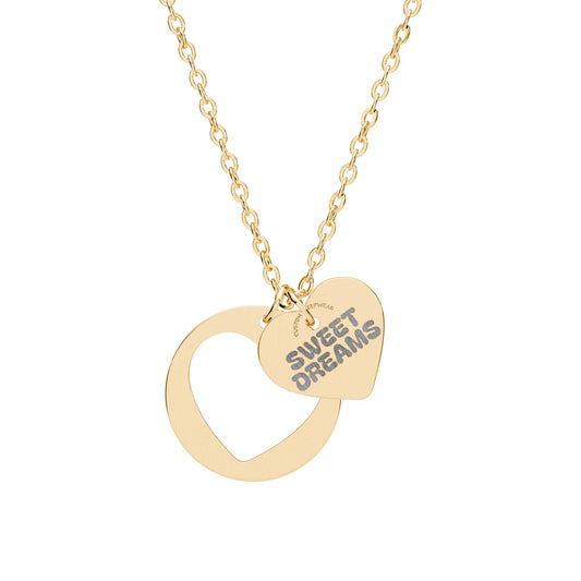 Engraved 'Sweet Dreams' Heart Cutout Necklace
