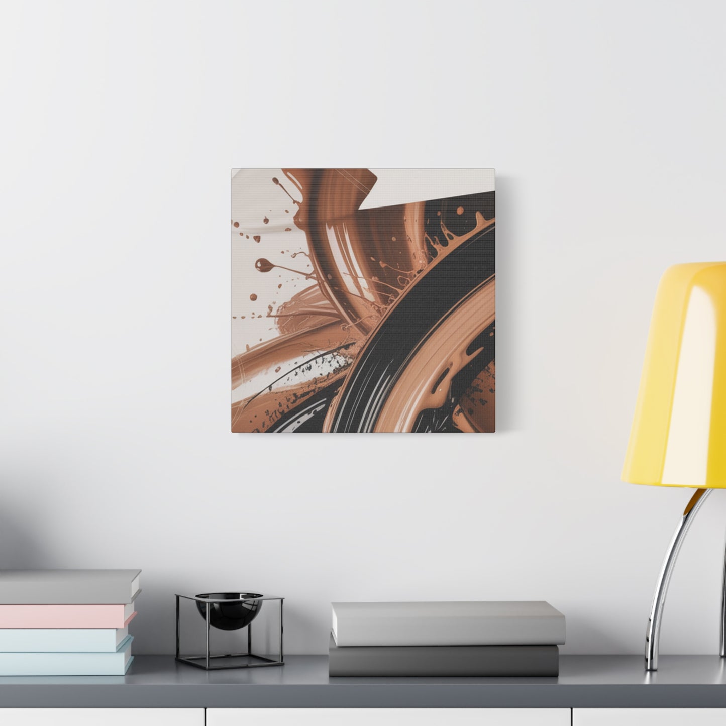 Abstract Brown Swirl Matte Canvas Wall Art (Stretched 1.25")